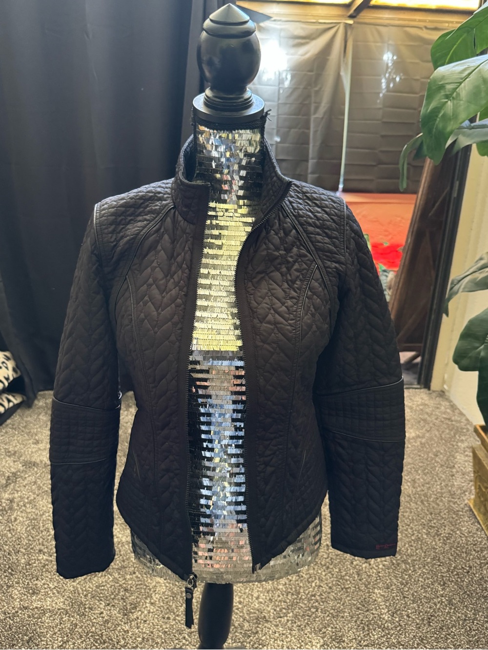 Quilted Black Women's Jacket - Classic Short Coat and jeans lot Harley Davidson